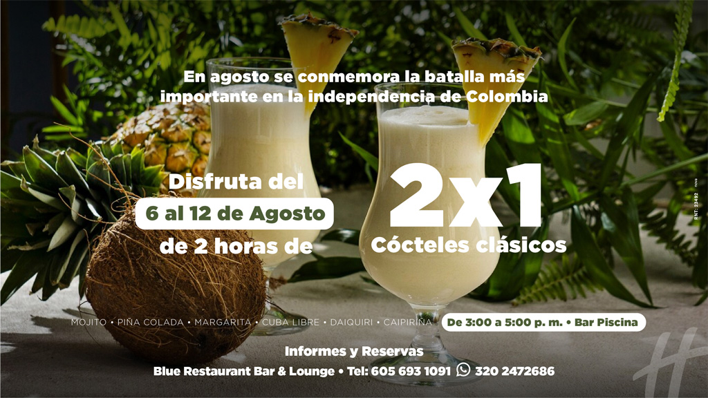 2x1 en cocteles clásicos